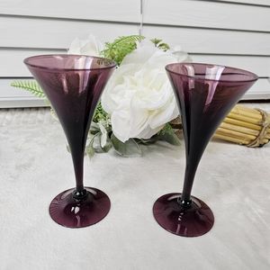 Set of 2 Amethyst Cordial Glasses